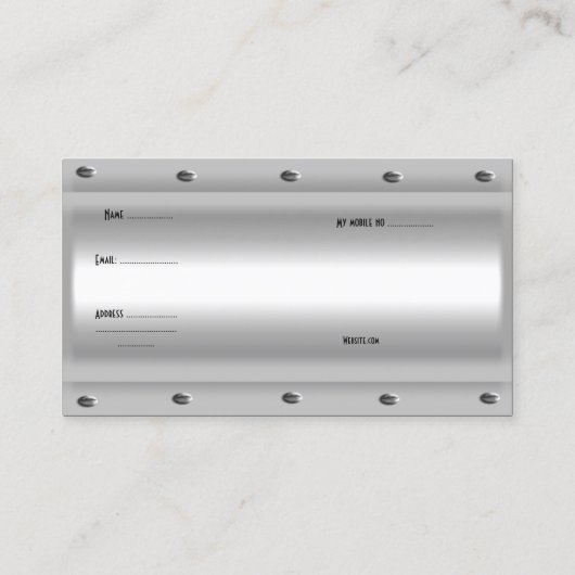 Visitekaartje Silver Metal Lock Hinge