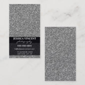 VISITEKAARTJE Simple Glitzy Glitter Zilver (Voorkant / Achterkant)