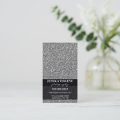 VISITEKAARTJE Simple Glitzy Glitter Zilver (Staand voorkant)