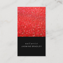 visitekaartje - Simplistic Glitter Red