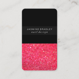 visitekaartje - Simplistic Glitter Spure Hot Pink