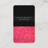 visitekaartje - Simplistic Glitter Spure Hot Pink (Voorkant)