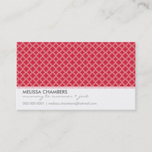 VISITEKAARTJE:: simplistisch-patroon 4L Visitekaartje (Voorkant)