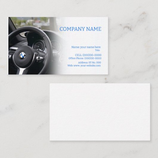 visitekaartje sjabloon auto (Voorkant / Achterkant)