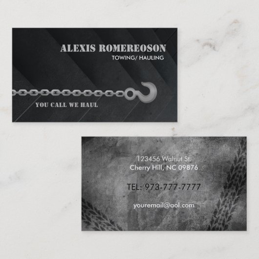 Visitekaartje  sleepslogans (Voorkant / Achterkant)