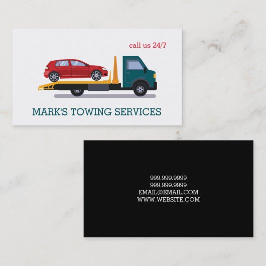 Visitekaartje sleepvrachtwagen (Voorkant / Achterkant)
