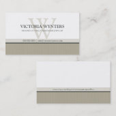 VISITEKAARTJE smart modern monogram bord bruin (Voorkant / Achterkant)