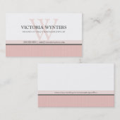 VISITEKAARTJE Smart Modern Monogram bord Roze (Voorkant / Achterkant)