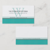 VISITEKAARTJE Smart Modern Monogram Jade Green (Voorkant / Achterkant)