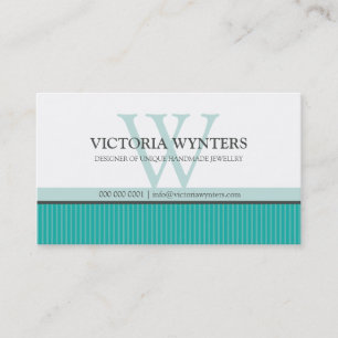 VISITEKAARTJE Smart Modern Monogram Jade Green