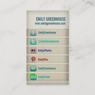 Visitekaartje sociale media Facebook Twitter
