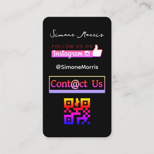 Visitekaartje Sociale media QR-code (Voorkant)