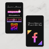 Visitekaartje Sociale media QR-code (Voorkant / Achterkant)