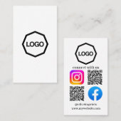 Visitekaartje Sociale media QR-code (Voorkant / Achterkant)