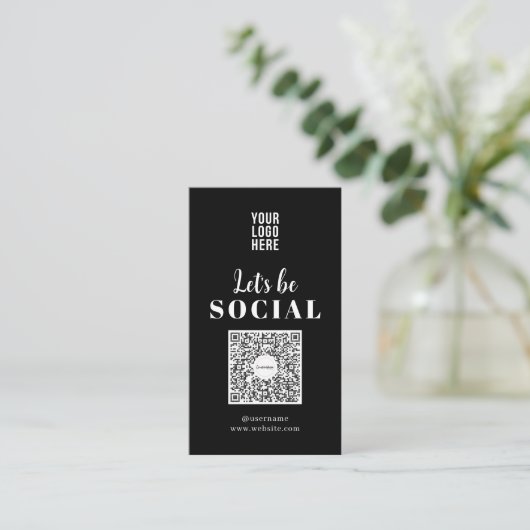 Visitekaartje Sociale media QR-code (Staand voorkant)