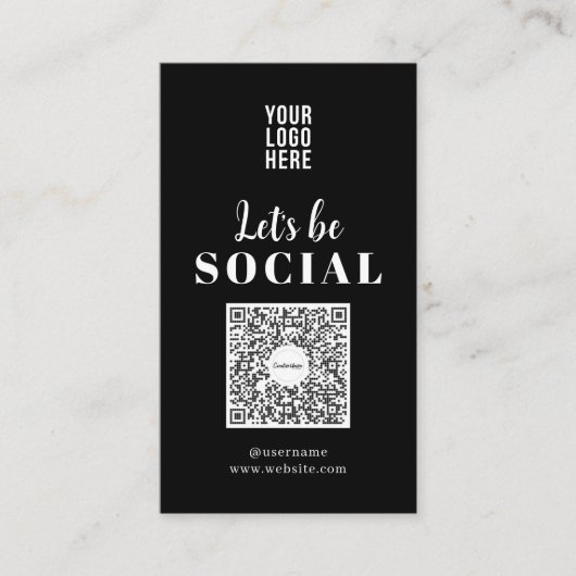 Visitekaartje Sociale media QR-code (Voorkant)