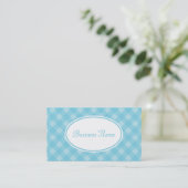 Visitekaartje Soft Blue Gingham (Staand voorkant)