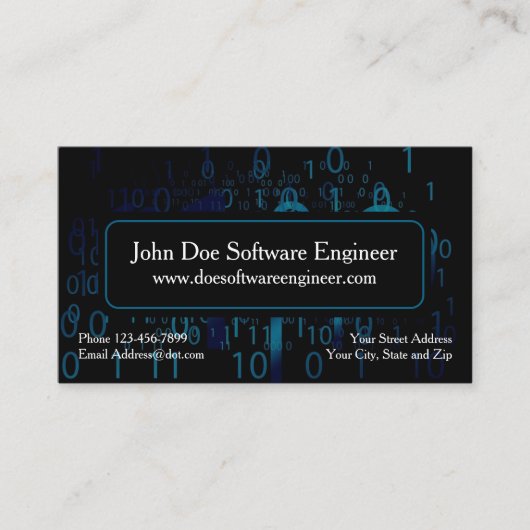 Visitekaartje Software Engineer Cyber Security (Voorkant)