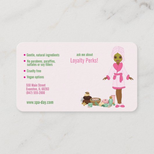 visitekaartje spa - diensten (Achterkant)