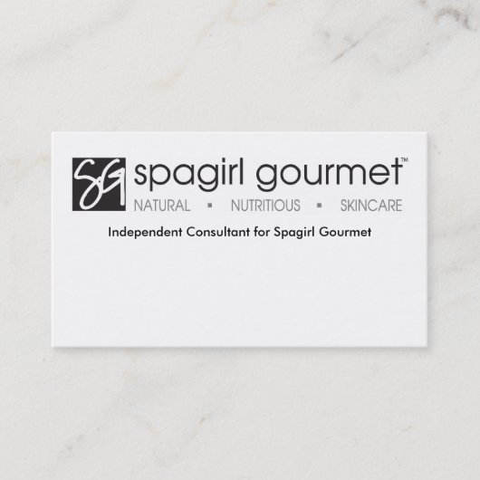 Visitekaartje Spagirl Gourmet (Voorkant)