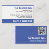 Visitekaartje sport- en sociale club QR-code (Voorkant / Achterkant)