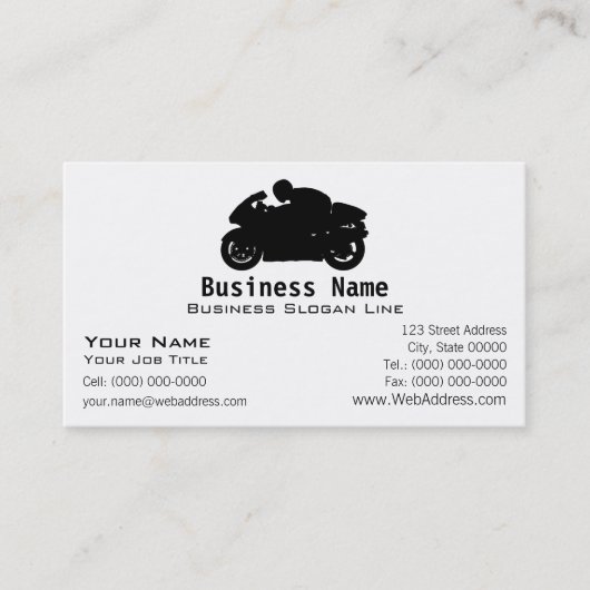Visitekaartje sportbike-motorfiets (Voorkant)