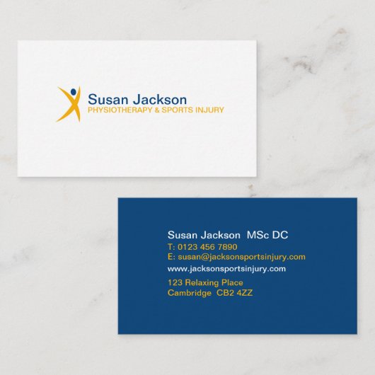 Visitekaartje sportschade (Voorkant / Achterkant)