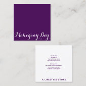 Visitekaartje Square Script in Eggplant (Voorkant / Achterkant)