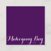 Visitekaartje Square Script in Eggplant (Voorkant)