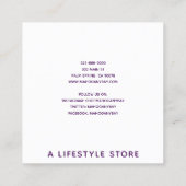 Visitekaartje Square Script in Eggplant (Achterkant)