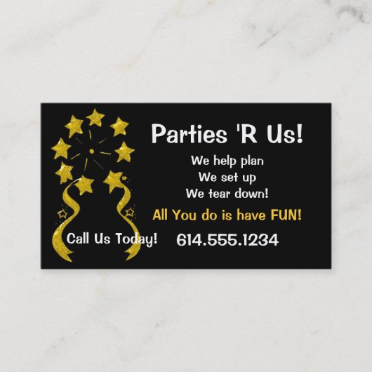 visitekaartje : Stars & Streamers Party Fun (Voorkant)