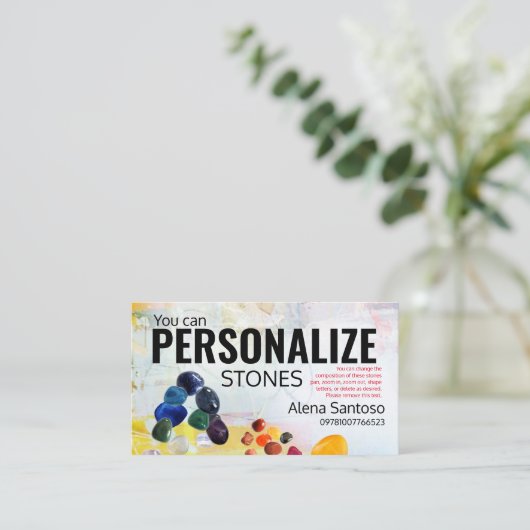 Visitekaartje Stenen personaliseren (Staand voorkant)