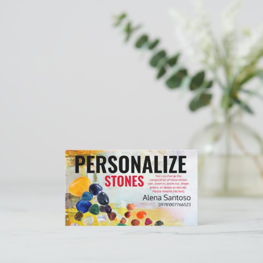 Visitekaartje Stenen personaliseren (Staand voorkant)