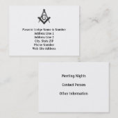 Visitekaartje  stijl Masonic Lodge (Voorkant / Achterkant)