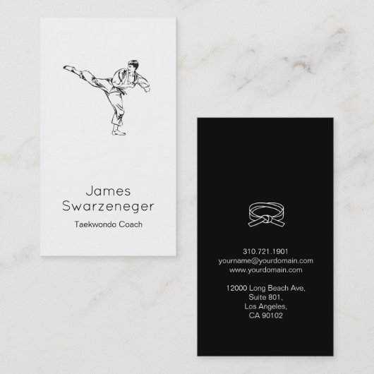 Visitekaartje  stijlveeg - zwart (Voorkant / Achterkant)