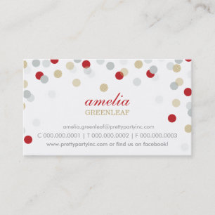 VISITEKAARTJE :: stijlvol confetti rood zilvergoud