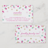 VISITEKAARTJE: stijlvol confetti roze + goud Visitekaartje (Voorkant / Achterkant)