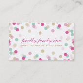 VISITEKAARTJE: stijlvol confetti roze + goud Visitekaartje (Achterkant)