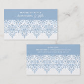 VISITEKAARTJE stijlvol Damask Pastel bleek blauw (Voorkant / Achterkant)
