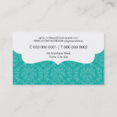 VISITEKAARTJE Stijlvol Damask Pattern Jade Green (Achterkant)