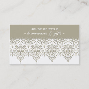VISITEKAARTJE stijlvol Damask Stone Taupe Brown