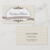 VISITEKAARTJE stijlvol elegant ivoorbruin (Voorkant / Achterkant)