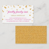 VISITEKAARTJE stijlvol en roze goudglitter (Voorkant / Achterkant)