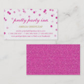 VISITEKAARTJE stijlvol en roze goudglitter (Voorkant / Achterkant)