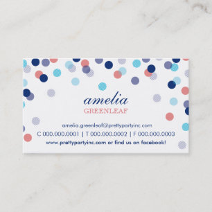 VISITEKAARTJE :: Stijlvolle confetti marine aqua k