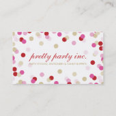 VISITEKAARTJE :: stijlvolle confetti rood roze gou (Achterkant)