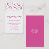 VISITEKAARTJE stijlvolle confetti roze mintgoud (Voorkant / Achterkant)