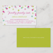VISITEKAARTJE :: stijlvolle confetti roze munt lim (Voorkant / Achterkant)