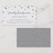 VISITEKAARTJE stijlvolle confetti zilvergrijs glit (Voorkant / Achterkant)