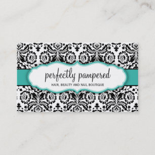 VISITEKAARTJE stijlvolle Damask Black Jade Emerald